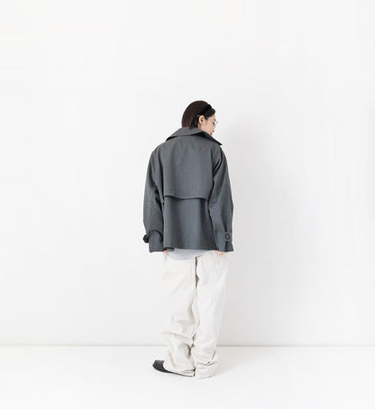[Arriving Soon] Veritecoeur Short Trench Coat - Top Gray