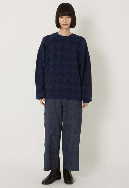 Blue Blue Japan Alpaca/Wool "Wind Wave" Crewneck Pullover