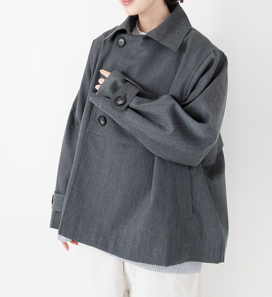 [Arriving Soon] Veritecoeur Short Trench Coat - Top Gray