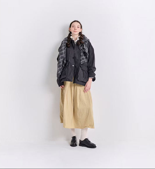 Veritecoeur Garment-dyed Work Jacket - Black