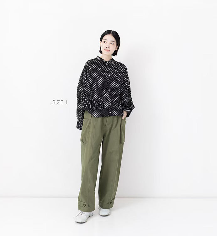 Veritecoeur Peach Skin Cargo Pants - Khaki