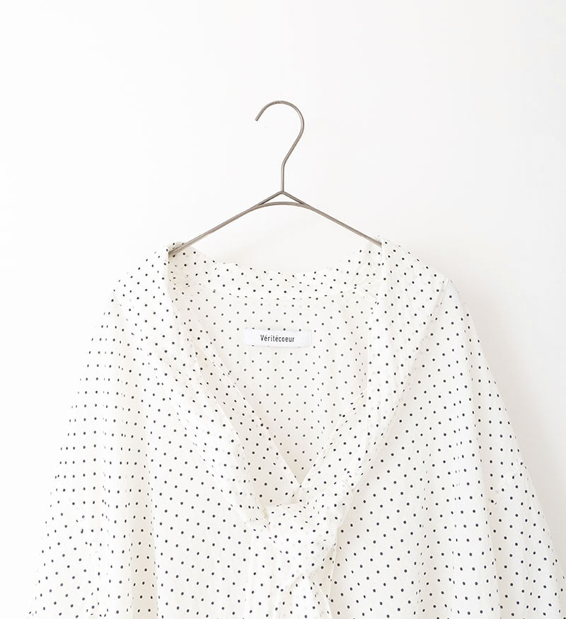 Veritecoeur Polka Dot Blouse - White