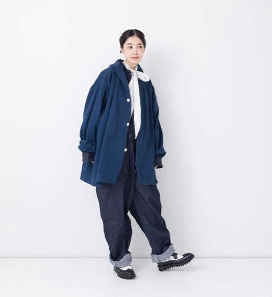 [Arriving Soon] Veritecoeur Garment Dye Short Coat - Royal Navy