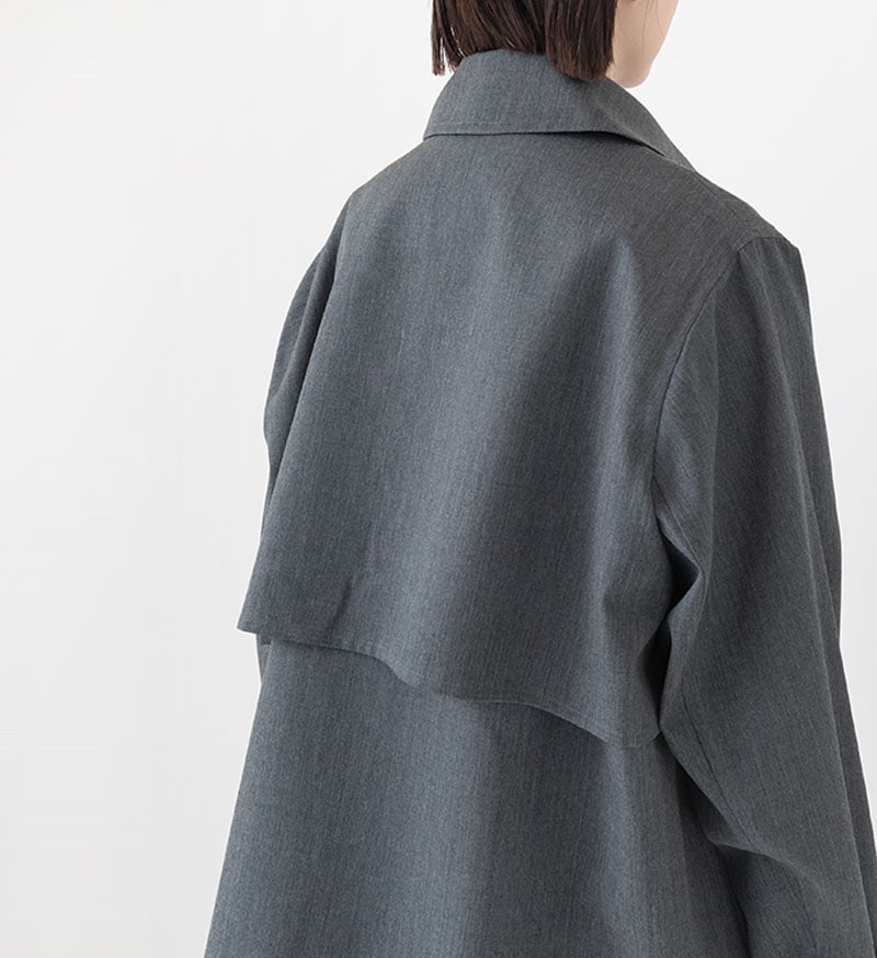 [Arriving Soon] Veritecoeur Short Trench Coat - Top Gray