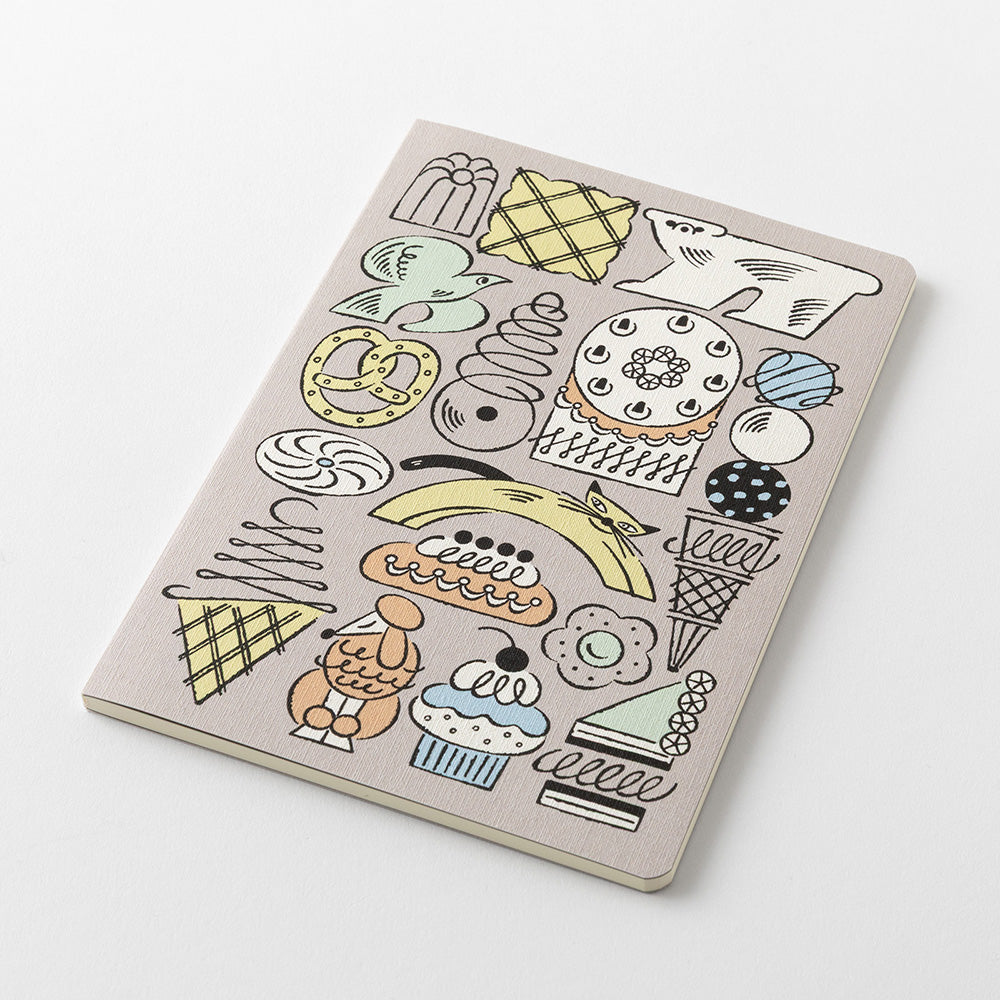 Midori Yuru Log Notebook - Sweets & Animals