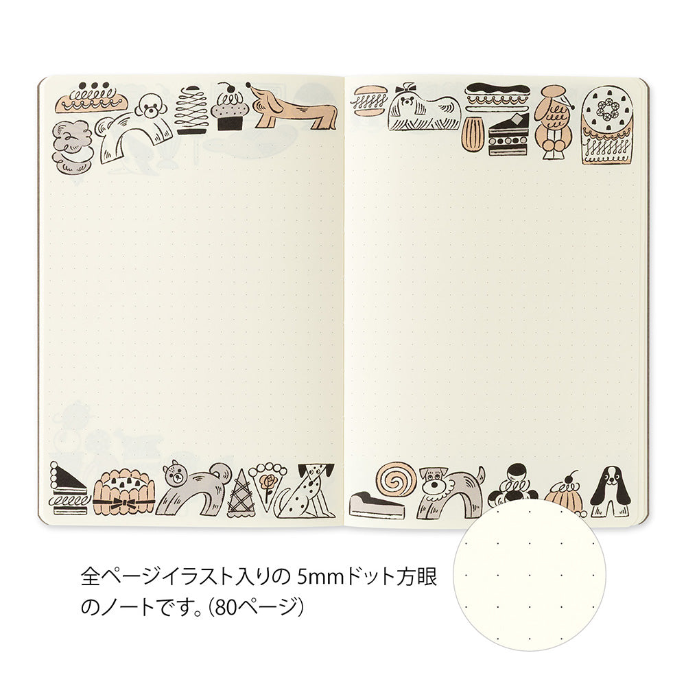 Midori Yuru Log Notebook - Sweets & Animals