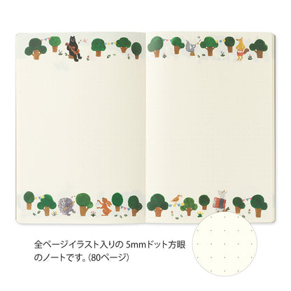 Midori Yuru Log Notebook - Forest Animal