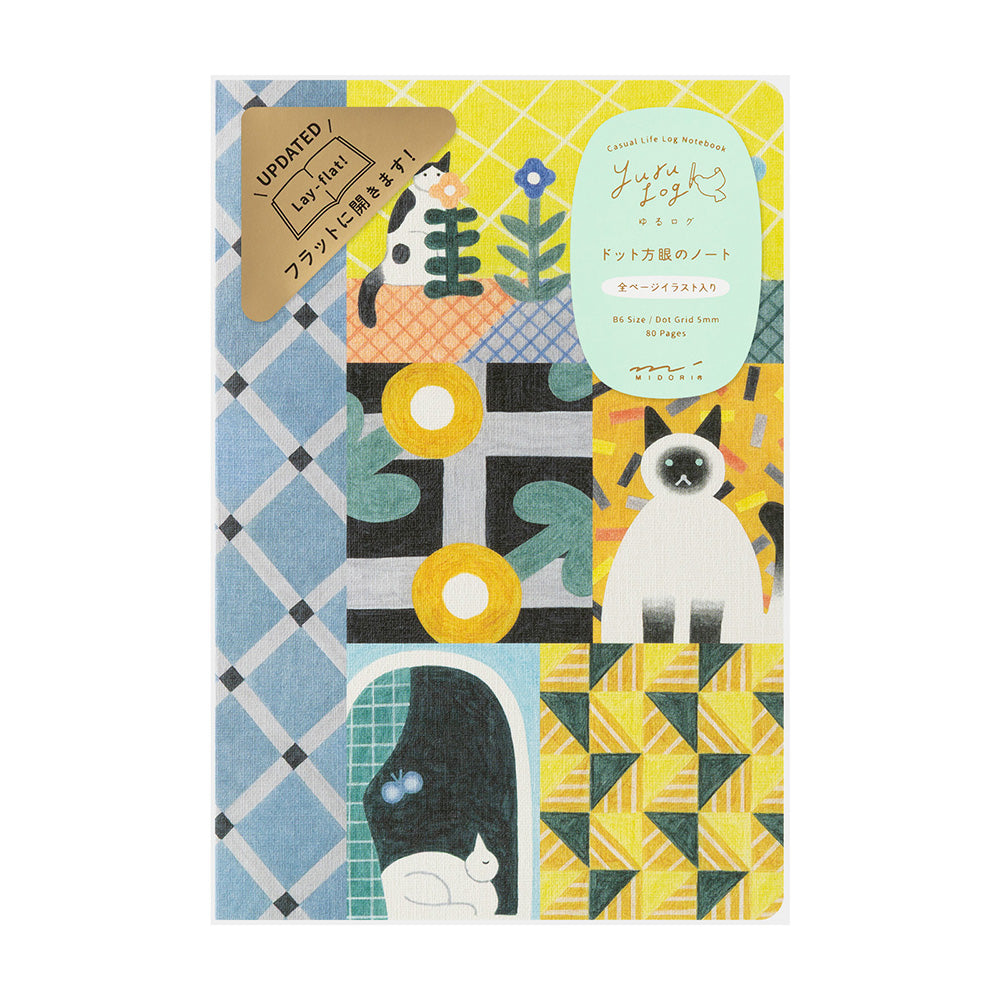 Midori Yuru Log Notebook - Cat