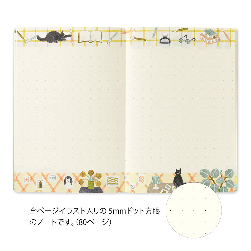 Midori Yuru Log Notebook - Cat