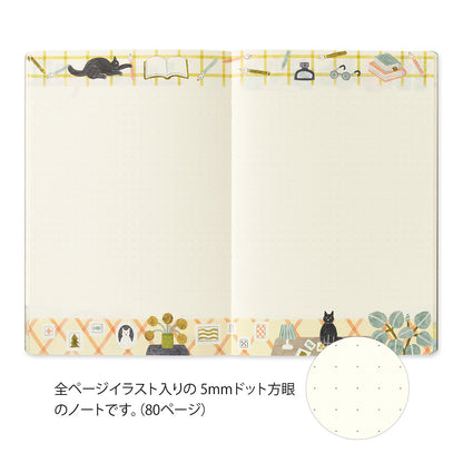 Midori Yuru Log Notebook - Cat