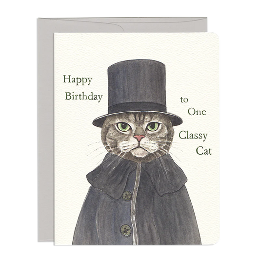 Happy Birthday to One Classy Cat Card