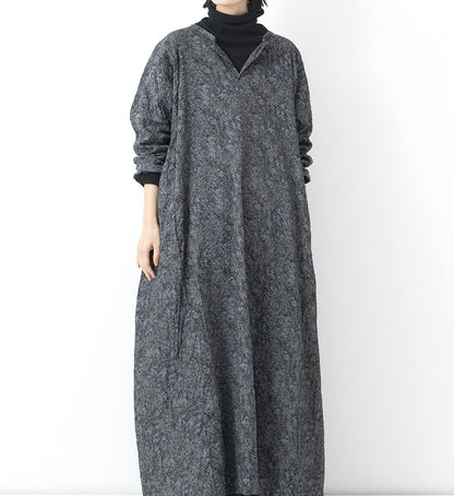 Veritecoeur Liberty Print Dress - Grey Print (VC-2642)