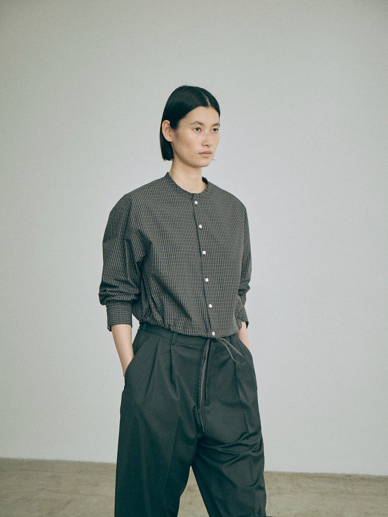 Nicholson & Nicholson Pearl Washed Cotton Blouse - Black Check
