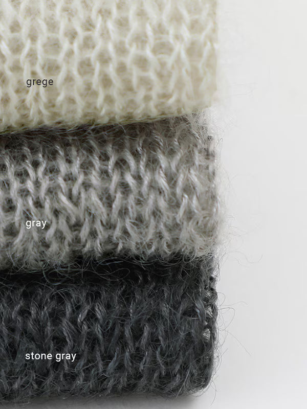 evam eva Silk/Mohair Wool Cardigan - Stone Gray