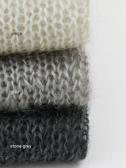 evam eva Silk/Mohair Wool Cardigan - Gray