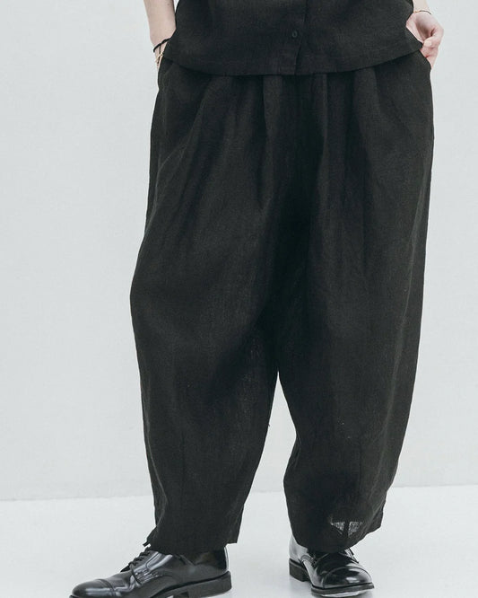 Fog Linen Work Quinn Cocoon Pants - Black