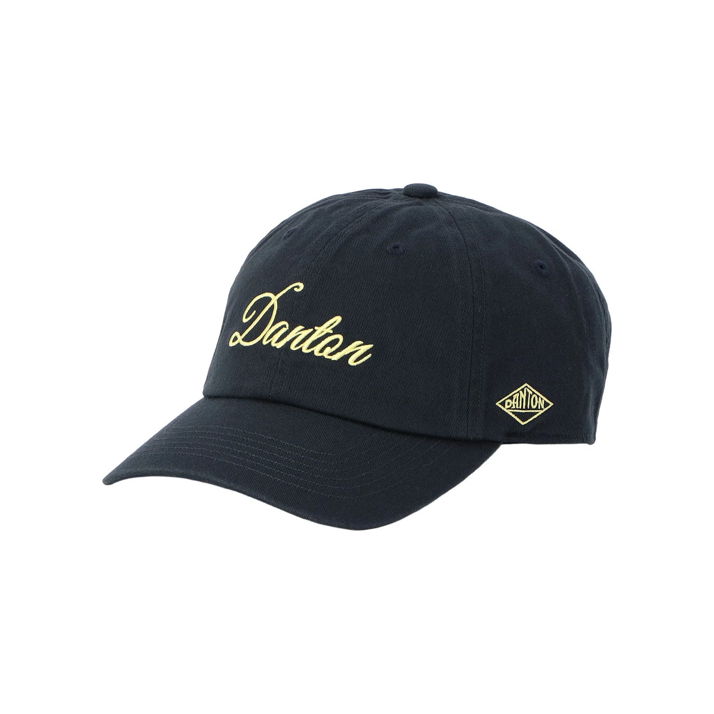 Danton 6 Panel Chino Cloth Baseball Cap - Navy * Yellow Logo