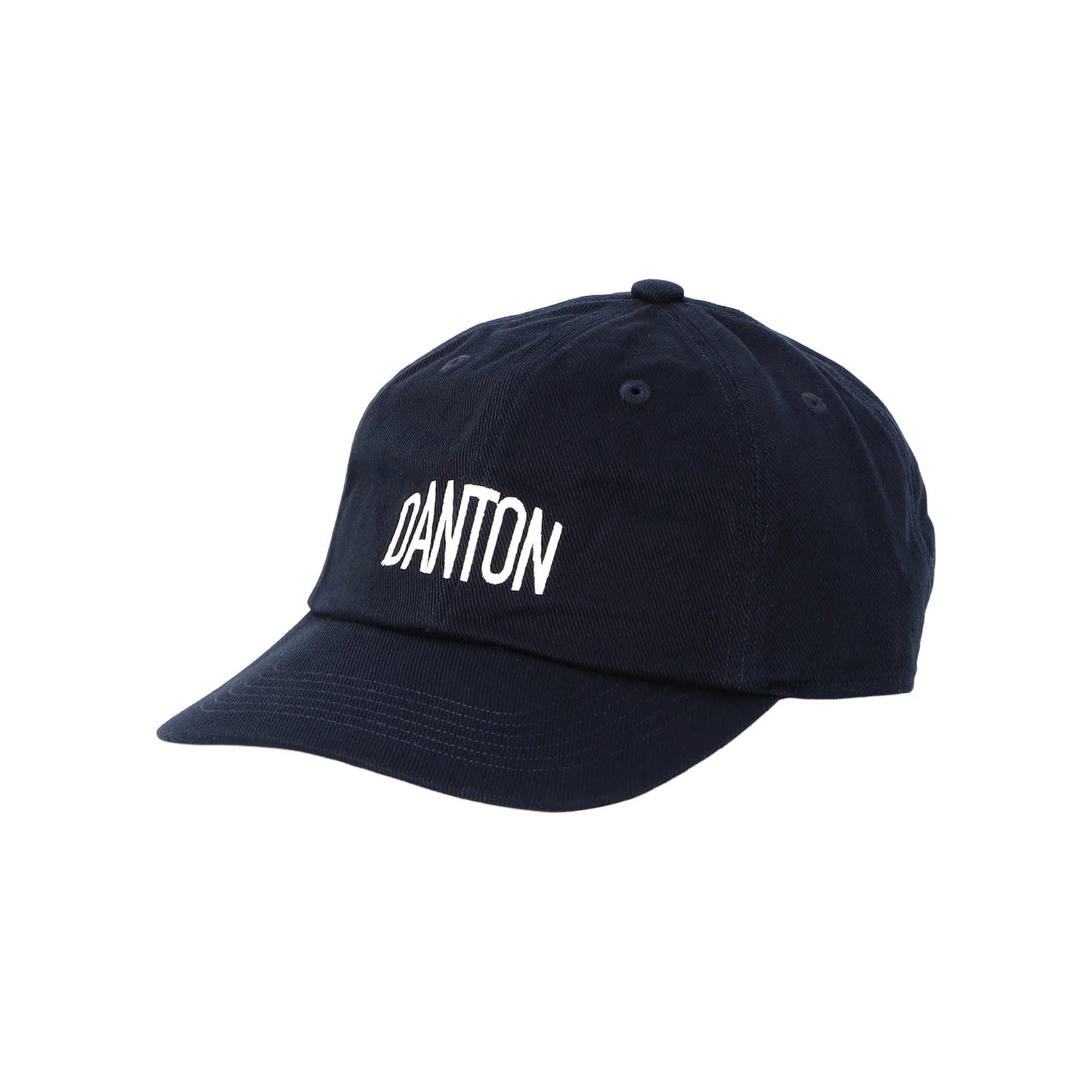 Danton 6-Panel Unisex Cotton Twill Baseball Cap- Black with White Logo