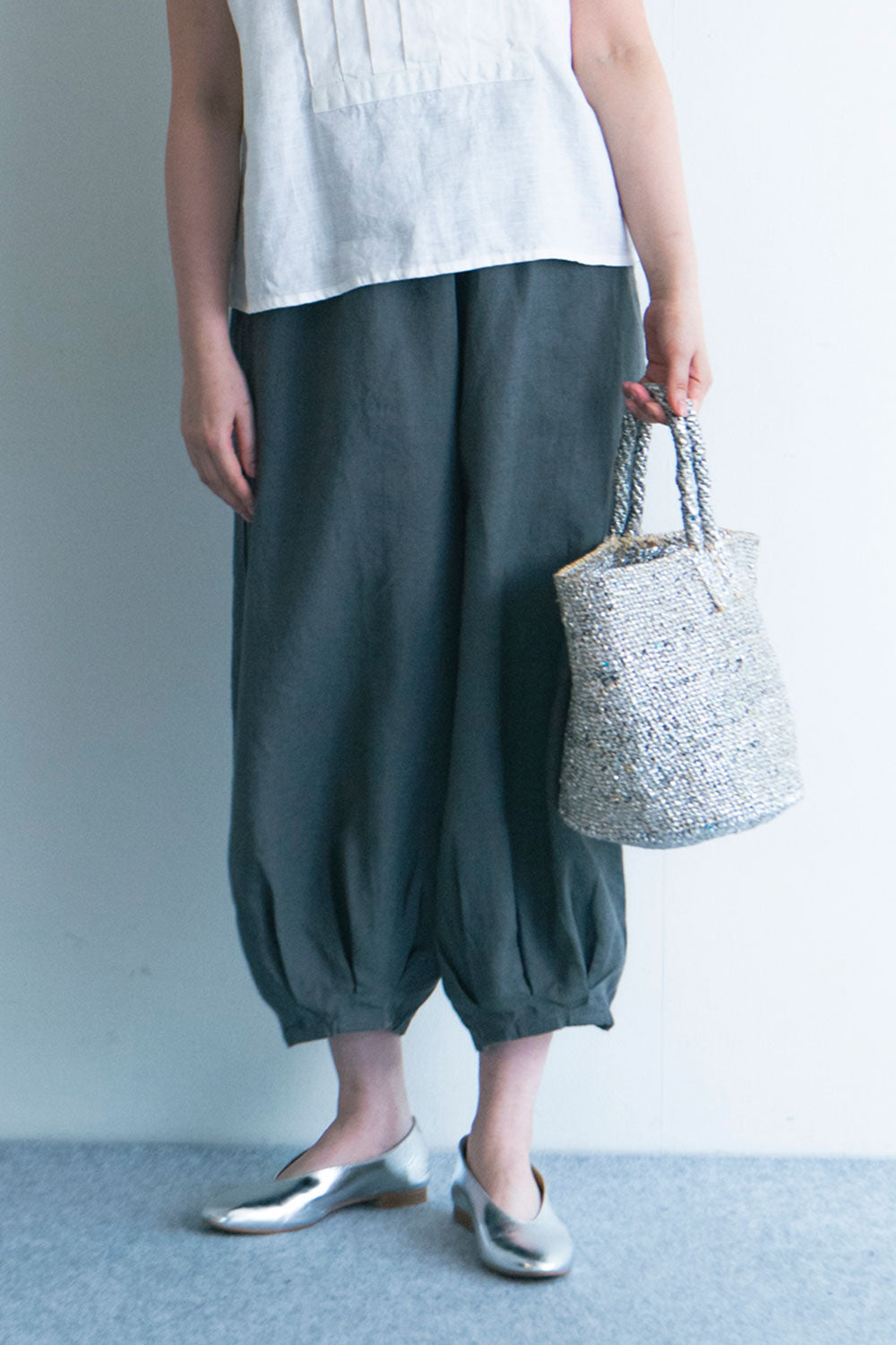 Fog Linen Work Ellen Pants-Acier