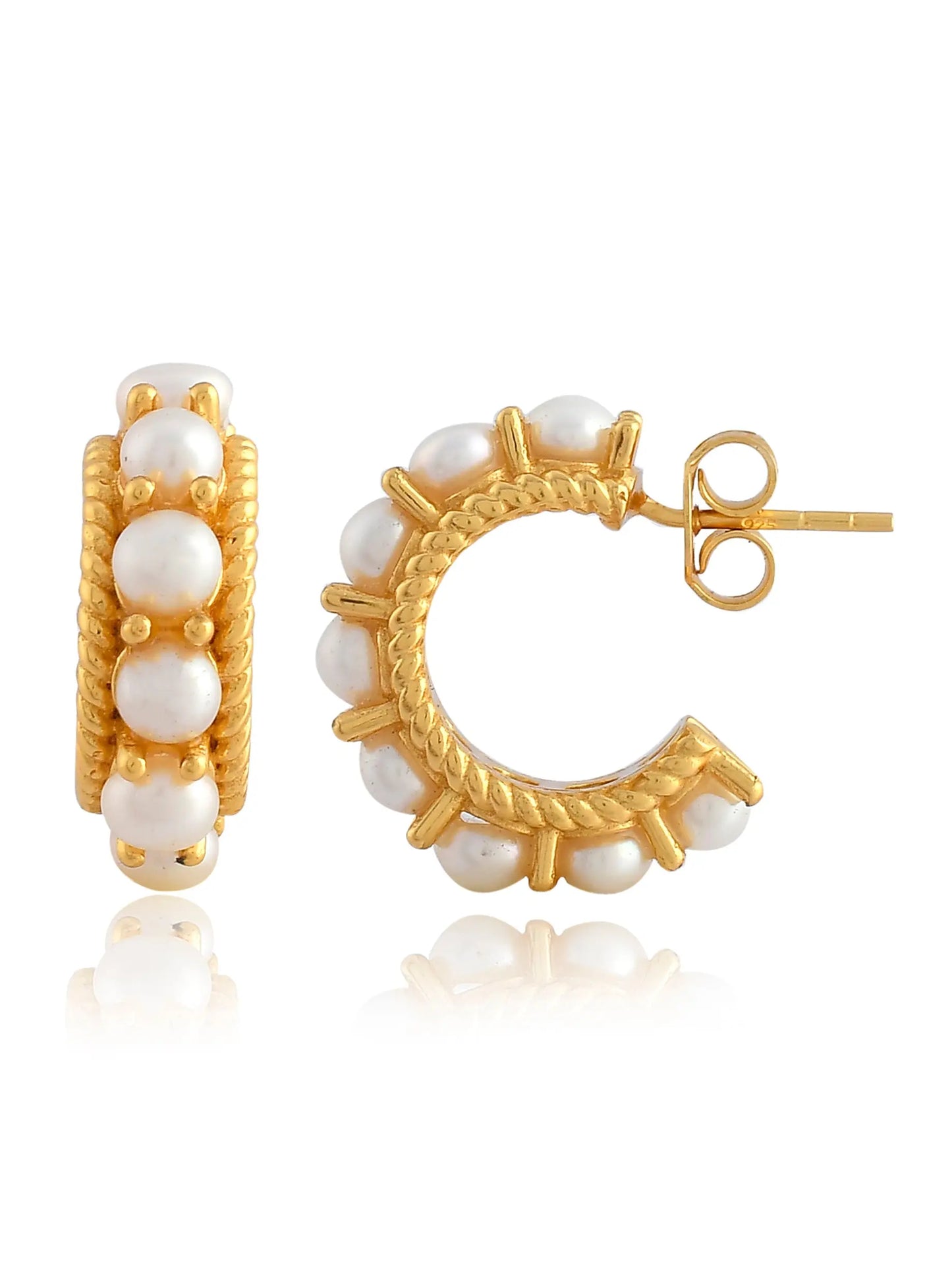 Shyla Rosalia Hoops Pearl Earrings