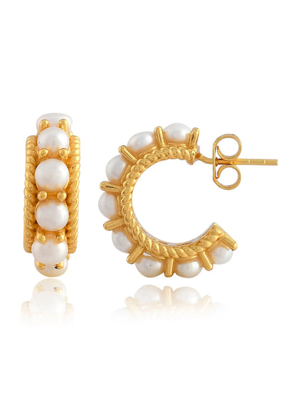 Shyla Rosalia Hoops Pearl Earrings