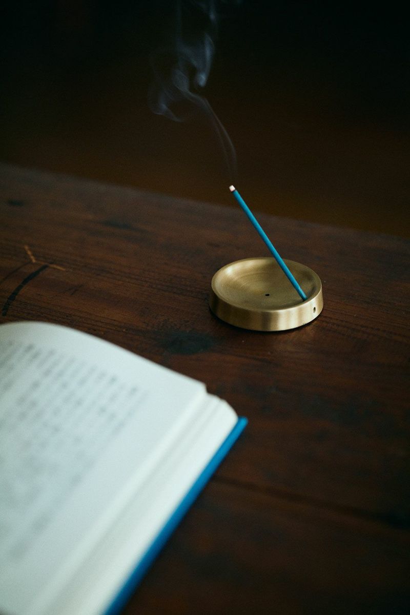 Fog Linen Work Brass Incense Holder- Round