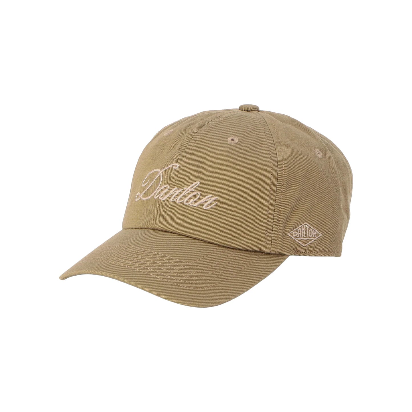 Danton 6 Panel Chino Cloth Baseball Cap - Khaki * Pink Beige Logo