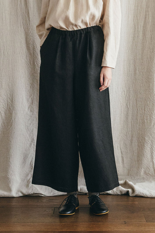 Fog Linen Work Alnis Wide Pants - Black