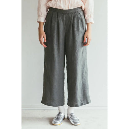 Fog Linen Work Linen Concetta Pant - Acier