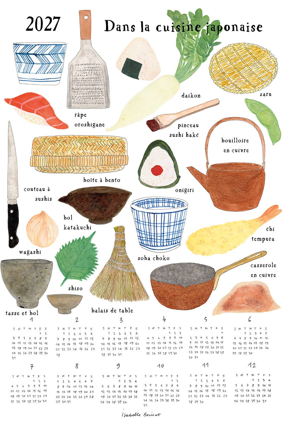 [Pre-order: Shipping Sep./Oct.]2027 Linen Calendar Dans La Cuisine Japo