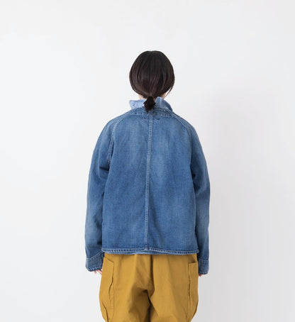 Veritecoeur Denim Collarless Jacket - Bleach