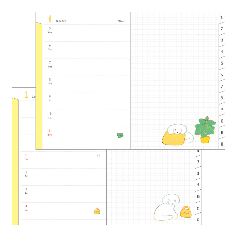 Midori 2026 Planner - Dog