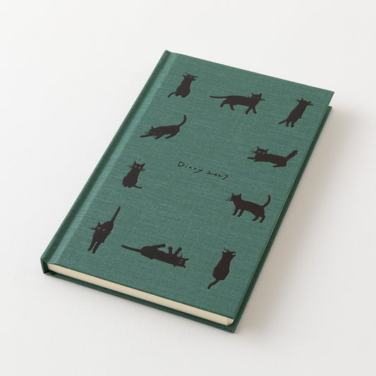 Midori 2027 B6 Book Style Diary - Green Cat