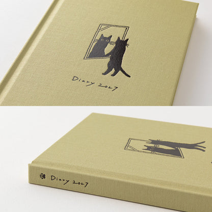 Midori 2027 B6 Book Style Diary - Beige Cat