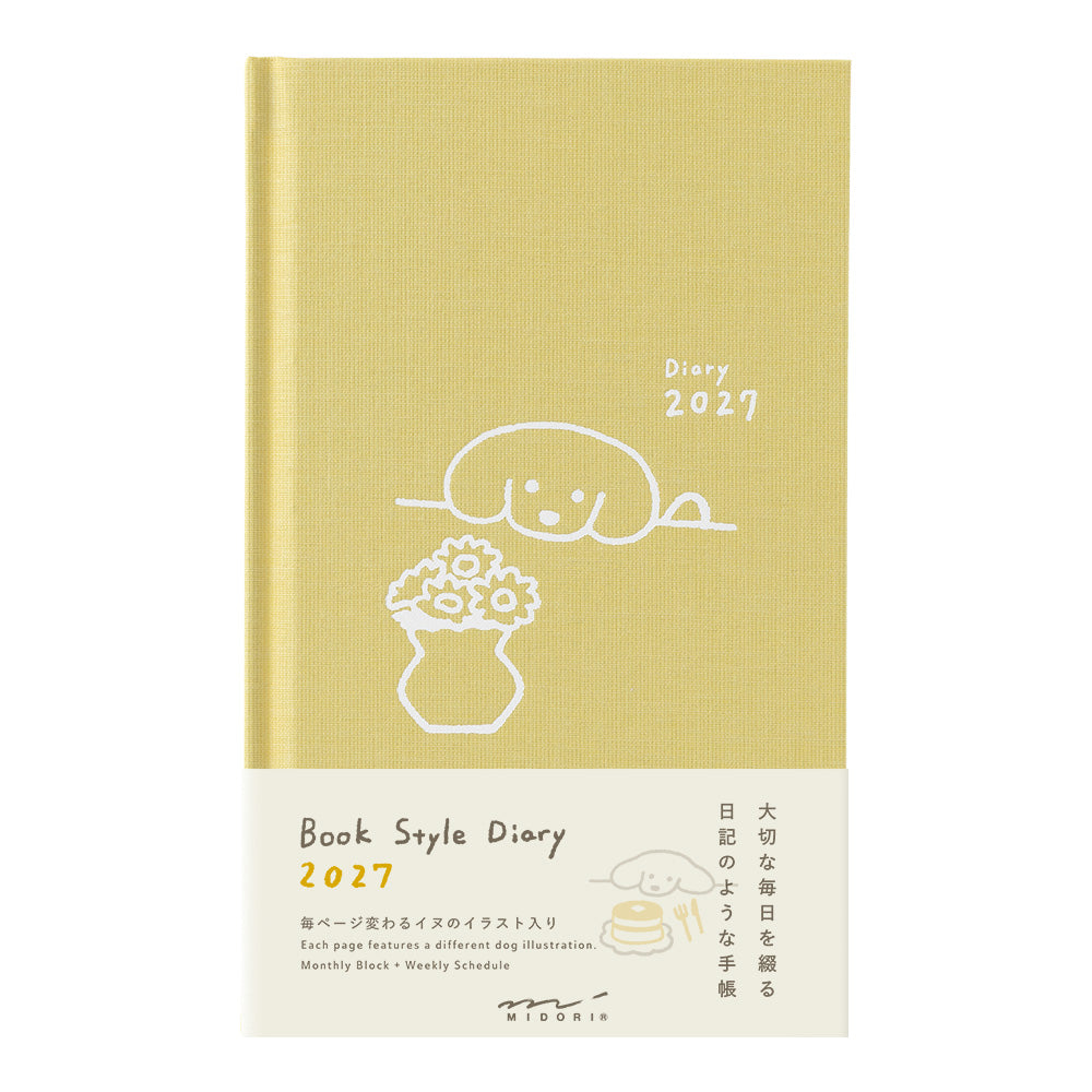 Midori 2027 B6 Book Style Diary - Yellow Dog