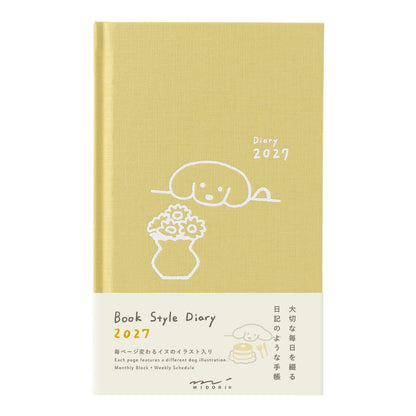 Midori 2027 B6 Book Style Diary - Yellow Dog