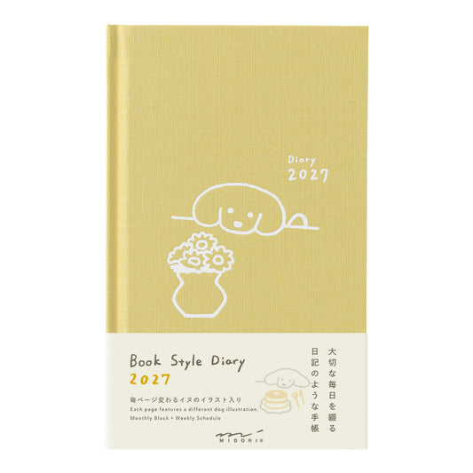 Midori 2027 B6 Book Style Diary - Yellow Dog