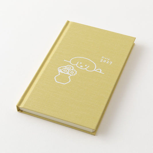 Midori 2027 B6 Book Style Diary - Yellow Dog