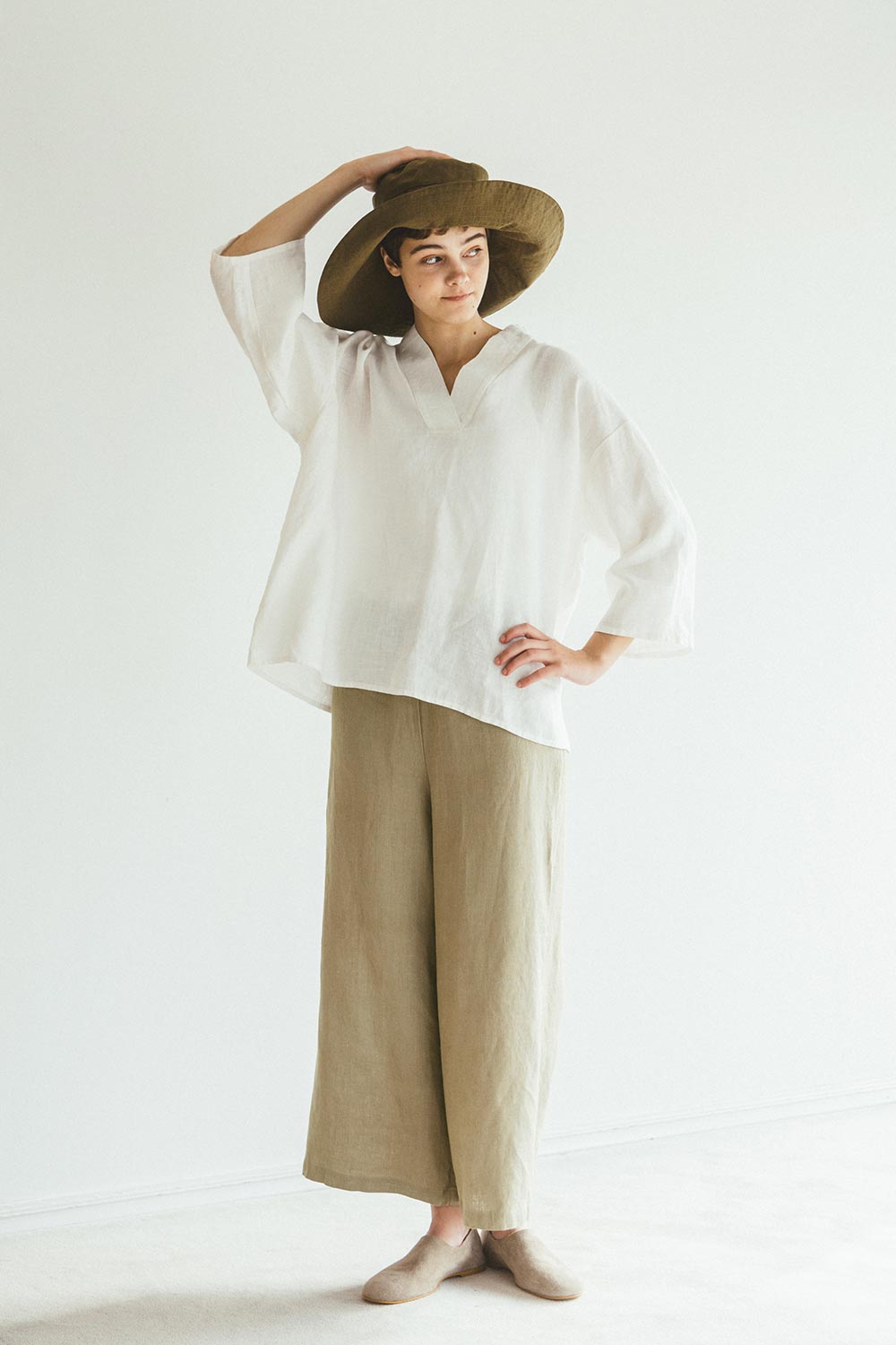 Fog Linen Work Linen HIMANI PANTS- Ash Grey