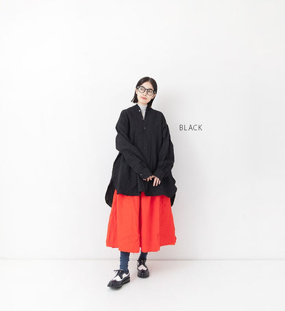 [Arriving Next Monday] Veritecoeur Wool Linen Yoke Shirt - Black (One Size Fits All)