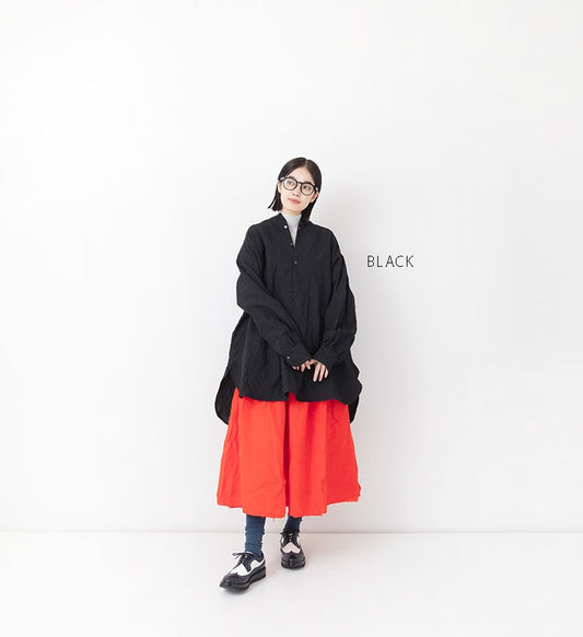 [Arriving Next Monday] Veritecoeur Wool Linen Yoke Shirt - Black (One Size Fits All)