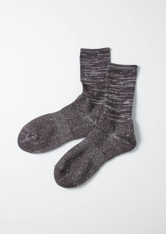 Rototo Washi Pile Crew Socks - Charocal