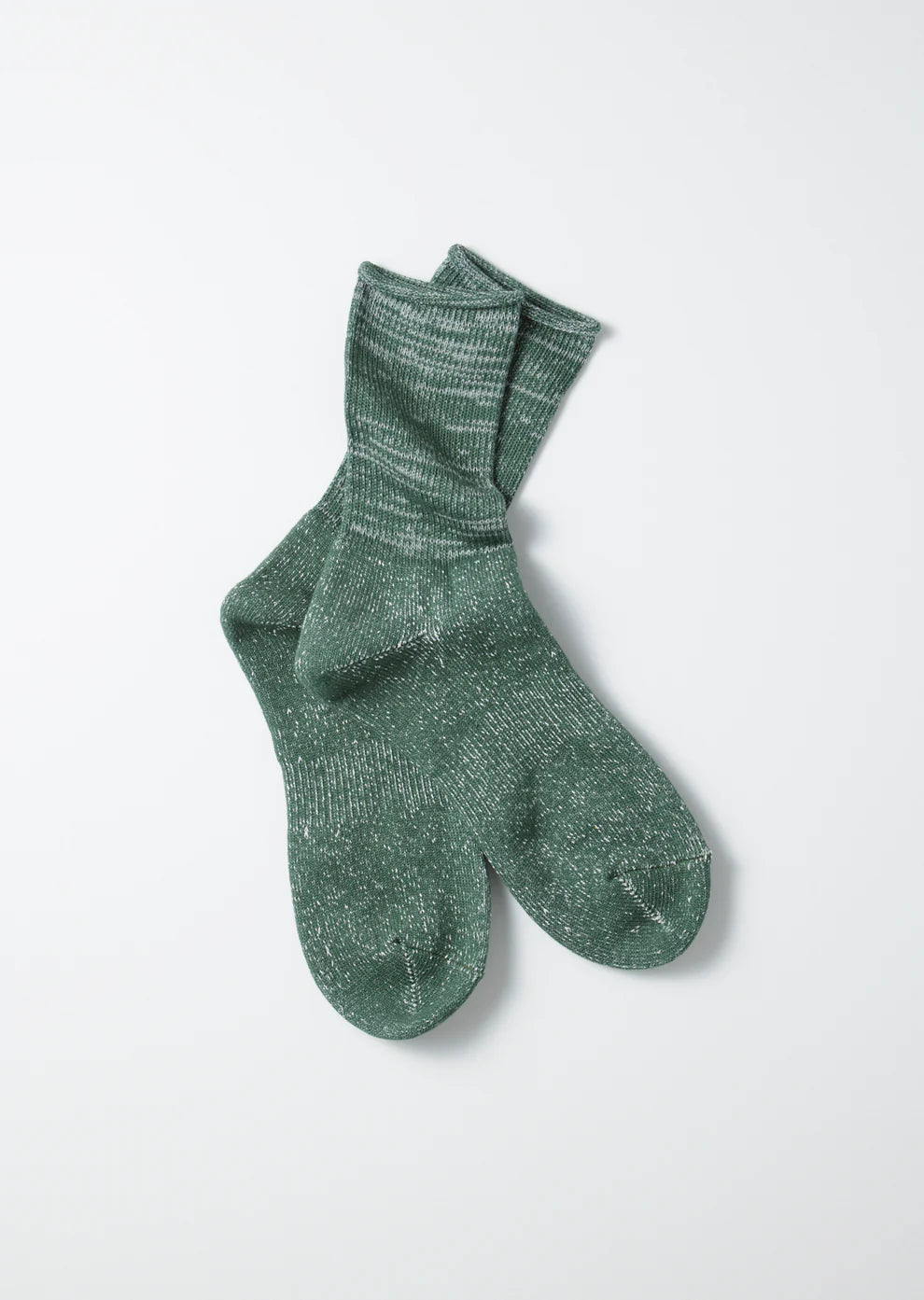 Rototo Washi Pile Crew Socks - Dark Green
