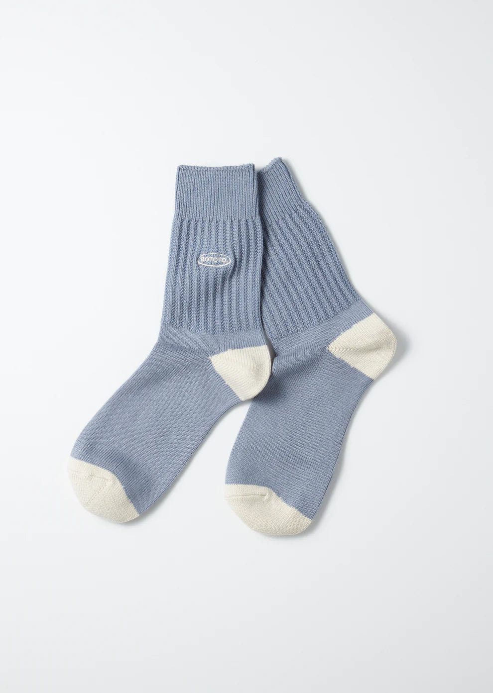 Rototo 90’s LOGO CREW SOCKS (Smoke blue)