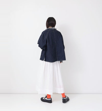 Veritecoeur Denim Collarless Jacket - One Wash