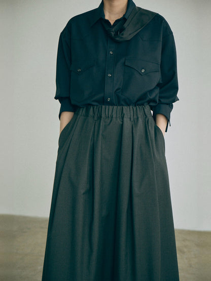 Nicholson & Nicholson Mira Stretched Wool Skirt - Charcoal