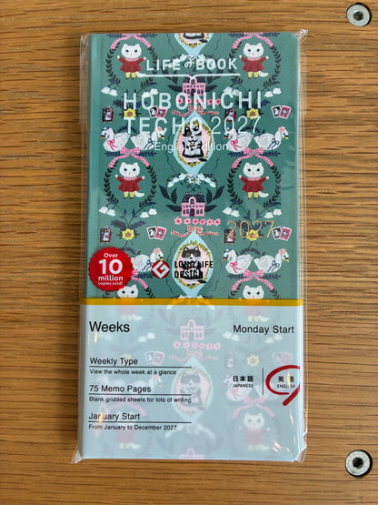 Hobonichi Techo 2027 Planner Yumi Kitagishi English Version - White Cat