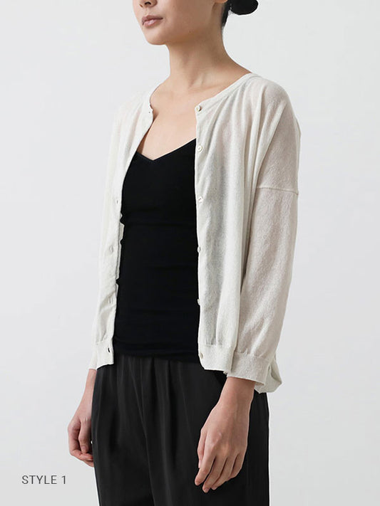 evam eva Cotton Cardigan - Antique White