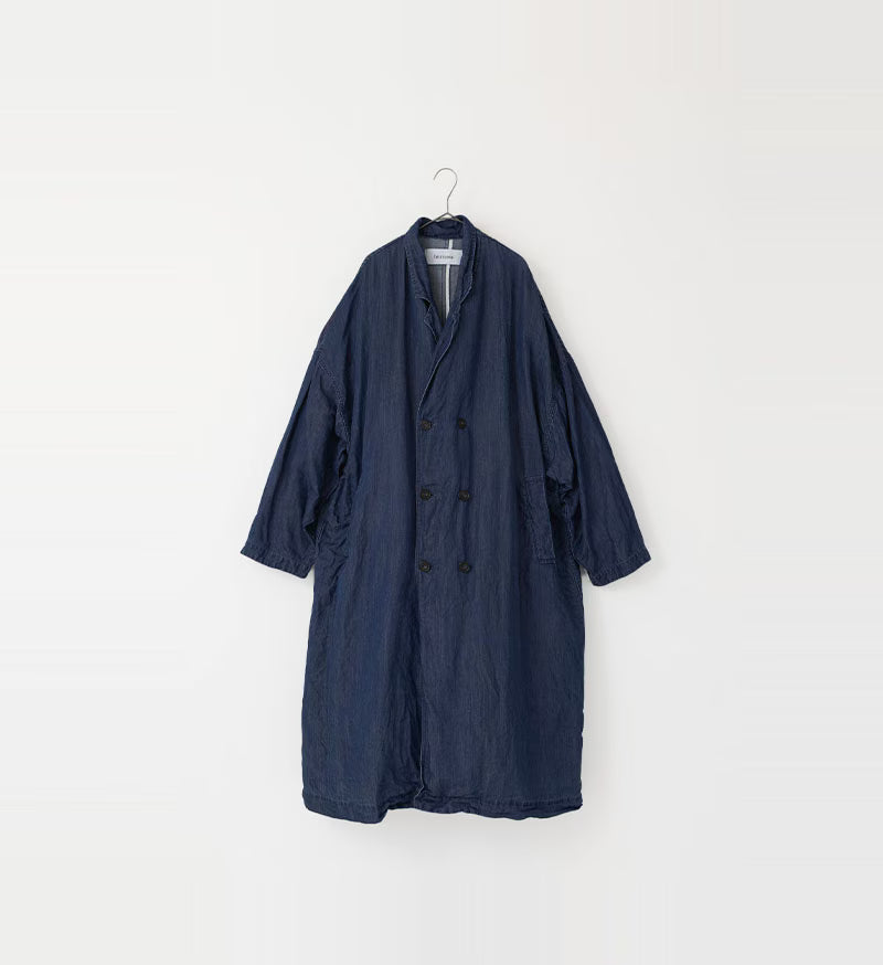 Veritecoeur Double Breasted Coat 2880 B- Indigo Onewash