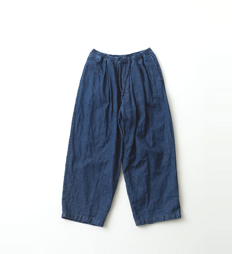 Veritecoeur Limited Version- Denim Tuck Pants- TWO Colors: One Wash & Stone Wash